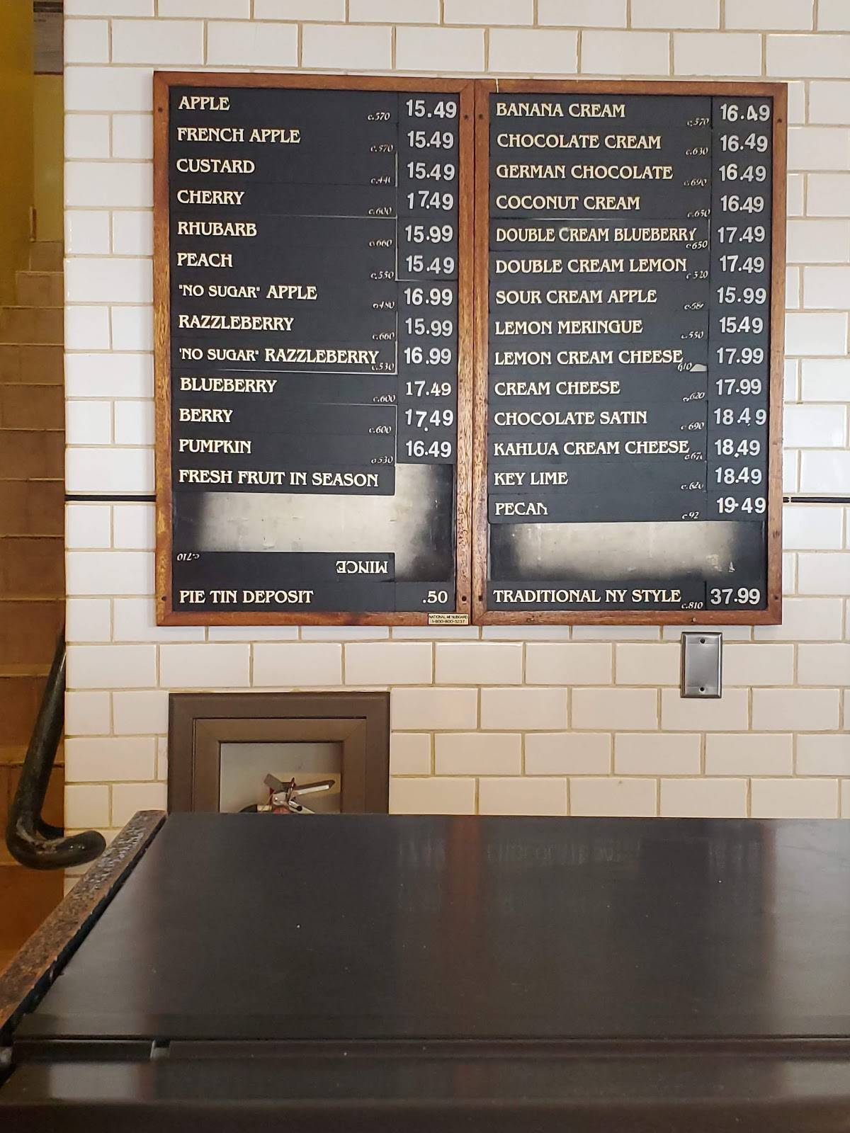 Menu at Marie Callender's restaurant, Gardena