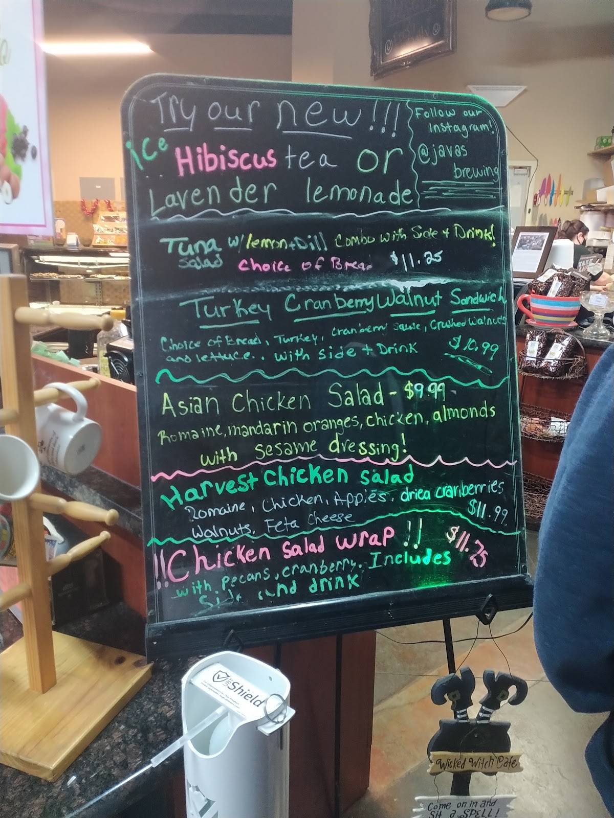 Menu at Java's Brewing Bakery and Cafe, Waxhaw