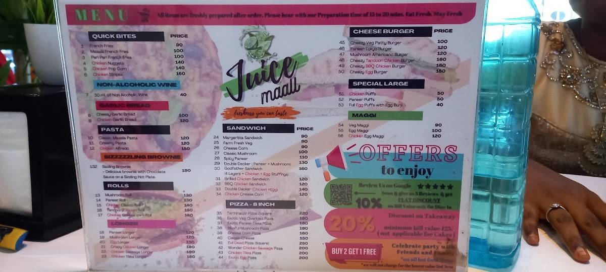 Menu at Juice Maall - Family Restaurant (Italian), Salem