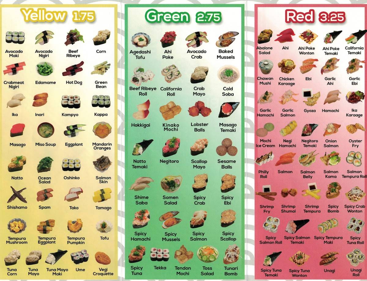Menu at Sushi Bay restaurant, Kapolei