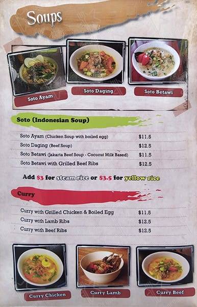 Menu At Kedai Satay In King St Restaurant Melbourne 186 King St