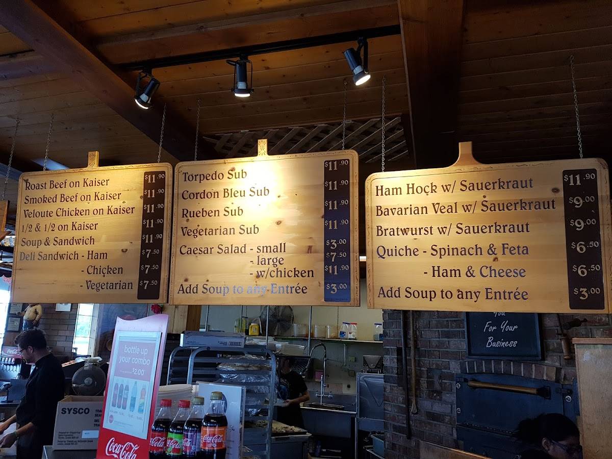 Menu at Wood Fire Bakery, Kelowna