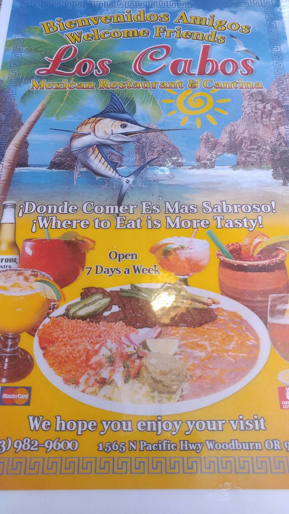 Menu at Los Cabos Mexican Restaurant, Woodburn