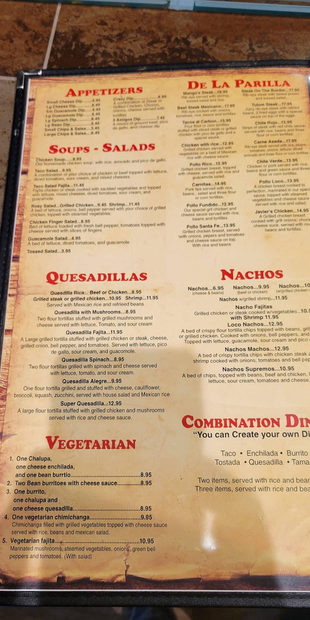 Menu at Mangos Cantina and Grill Leeds restaurant, Leeds
