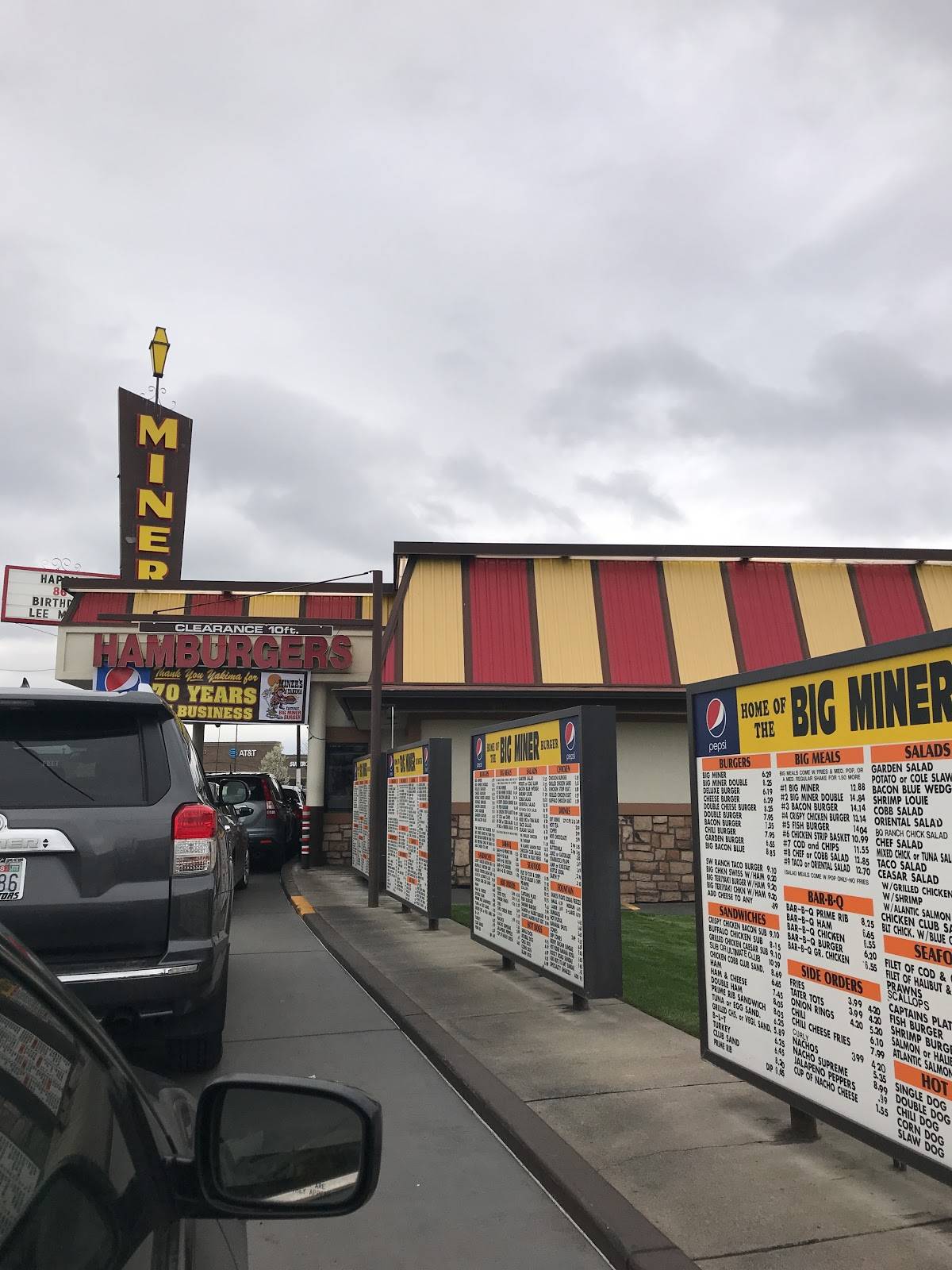 Menu at Miner's DriveIn Restaurant, Yakima