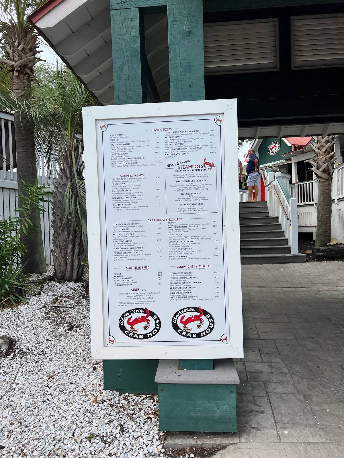 Menu at Shem Creek Crab House restaurant, Mount Pleasant