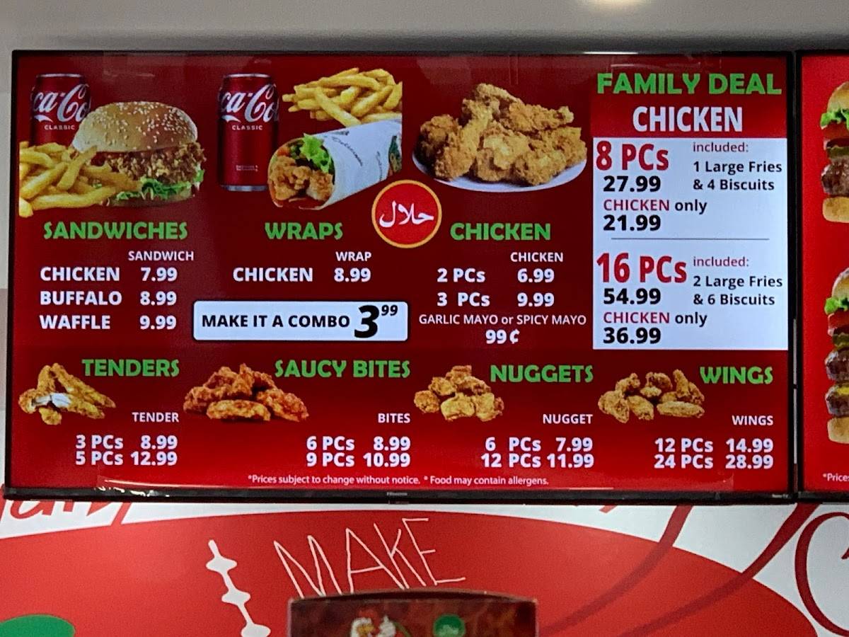 Menu at Paradise Chicken restaurant, Mississauga, Tenth Line W Unit 4