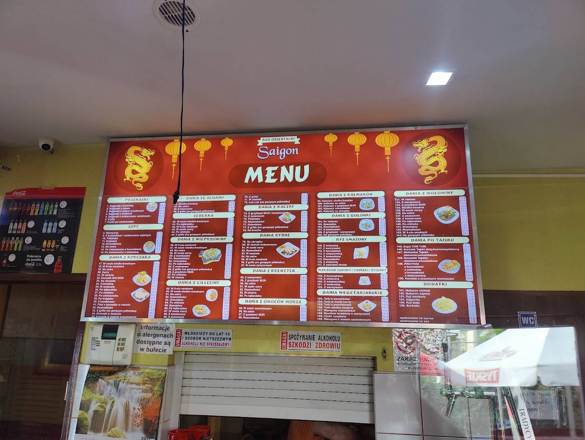 Menu at SAI GON restaurant, Piotrków Trybunalski