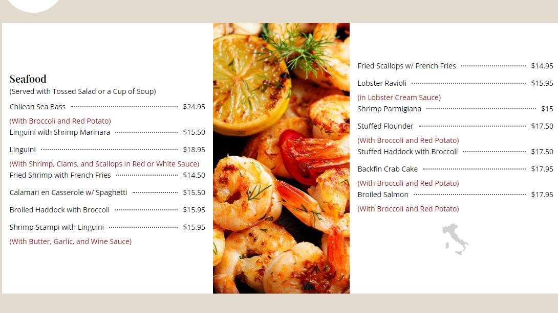 Menu at Palermo Pizza and Restaurant, Minersville