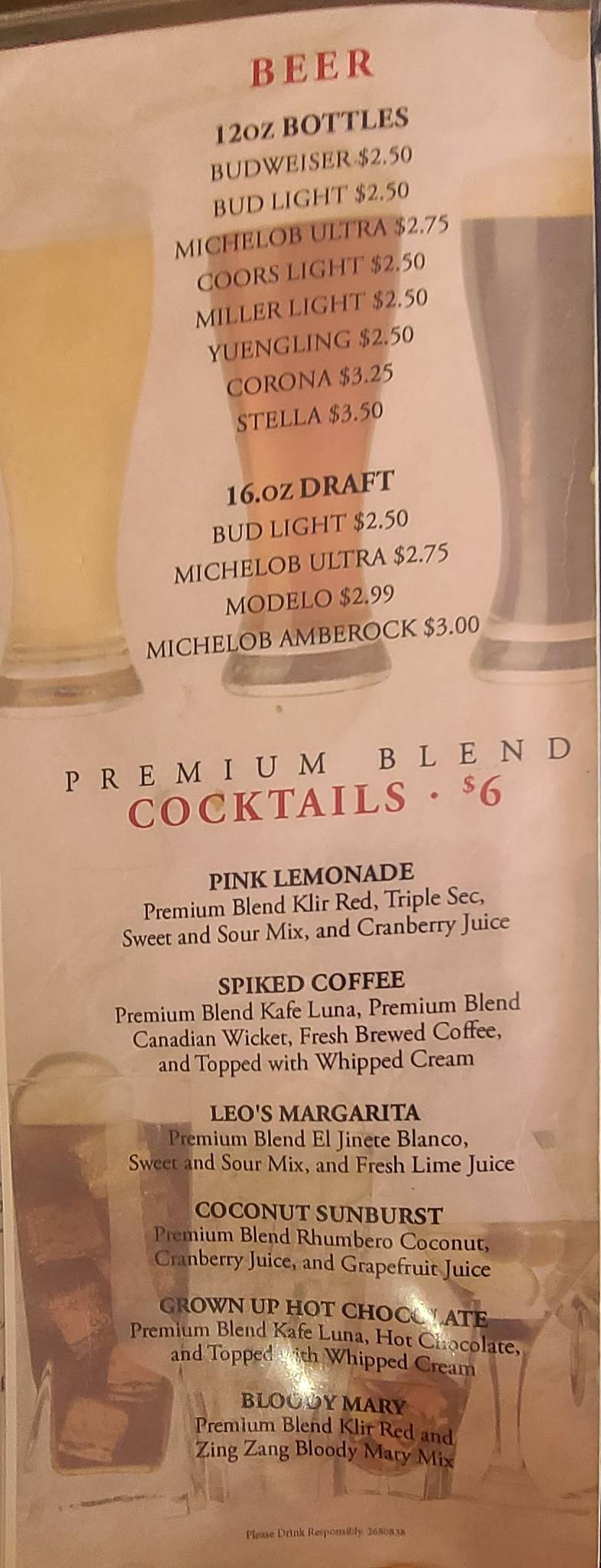 Menu at Leo's French Toast House restaurant, Alva