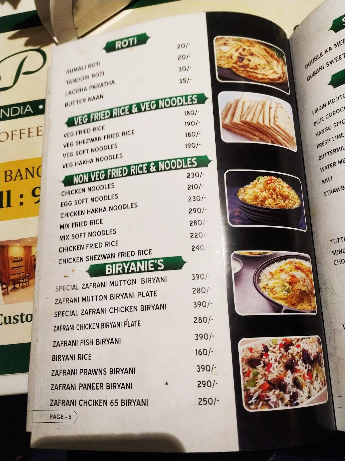 Menu at Pista House Santosh Nagar, Hyderabad