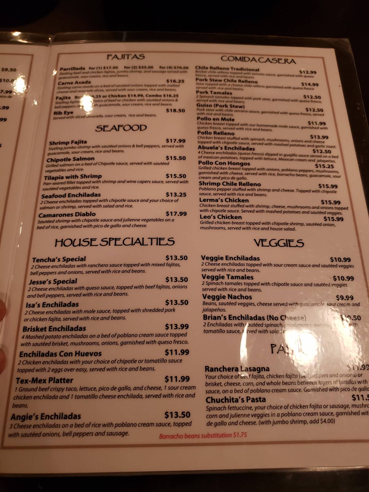 Menu at Rio Lerma Mexican Restaurant, Forney, 124 E US 80