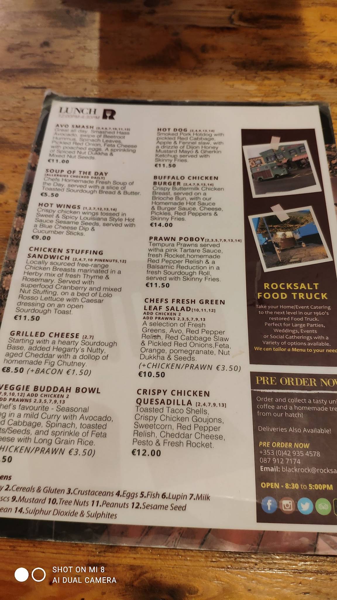 Menu at Rocksalt Café cafe, Dundalk