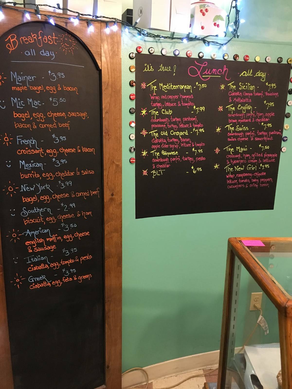 Menu at Snickerdoodles Coffee Shop cafe, Limington