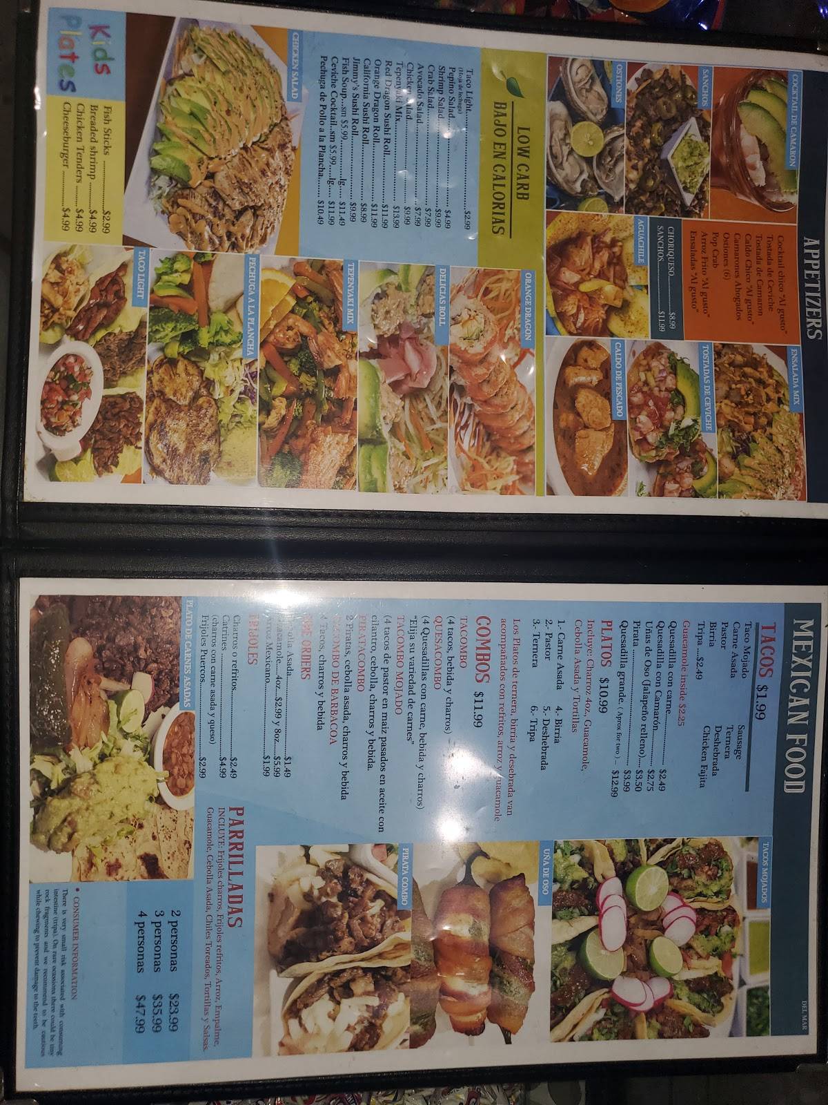 Menu at Tacos Kissi Restaurant, Laredo, E Del Mar Blvd Suite 110B