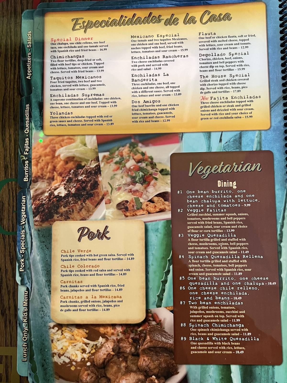 Menu at Tequila Real restaurant, Milton