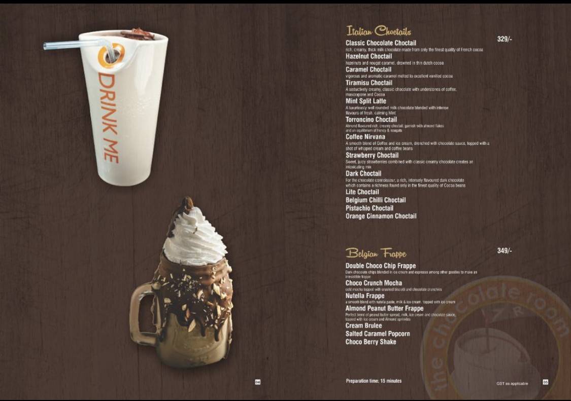 Menu at The Chocolate Room zirakpur, Zirakpur