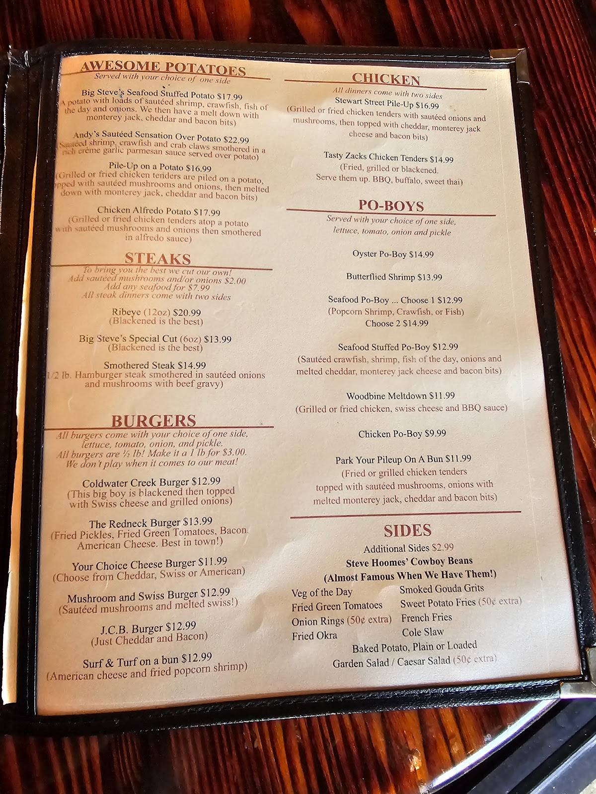 Menu at The Cutting Board restaurant, Milton