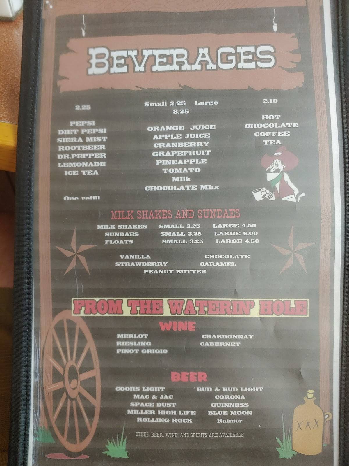 Menu At The Lonestar Pub Bar Concrete