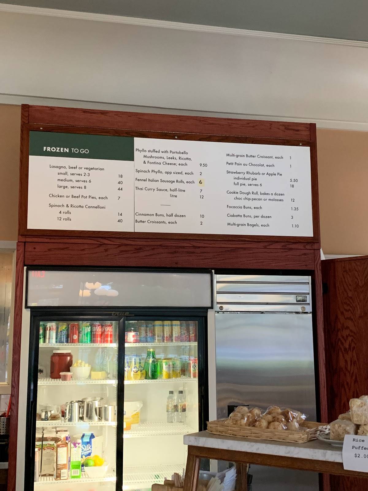 Menu at Upper Crust cafe, Edmonton