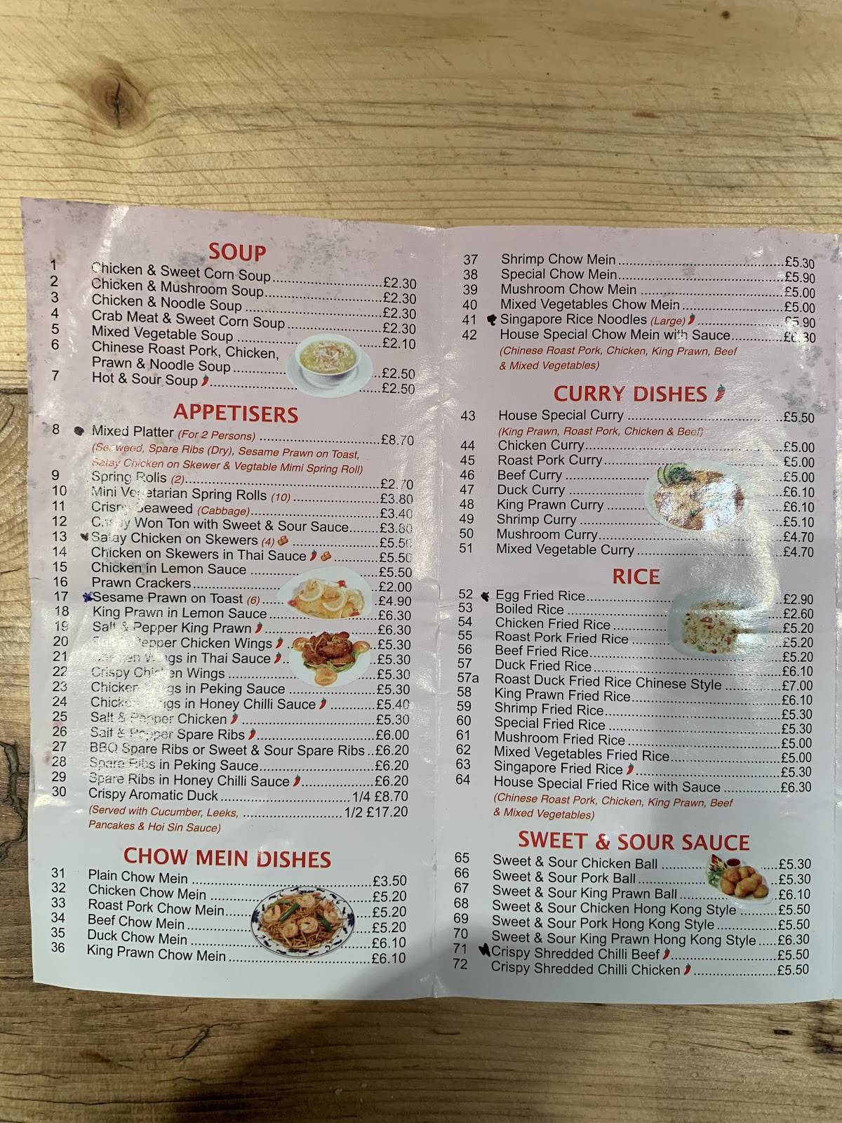 Menu at Wongs Fish Bar, Okehampton