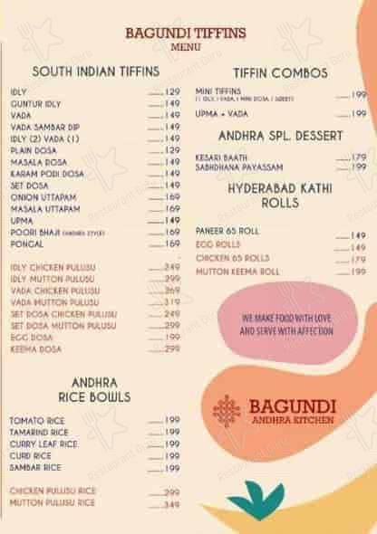 BAGUNDI Andhra Kitchen menu