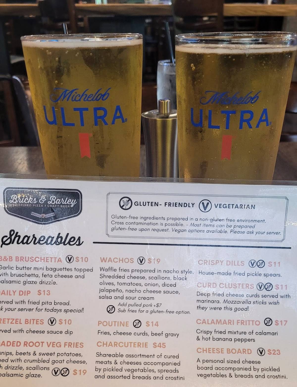Menu at Bricks & Barley, NiagaraontheLake