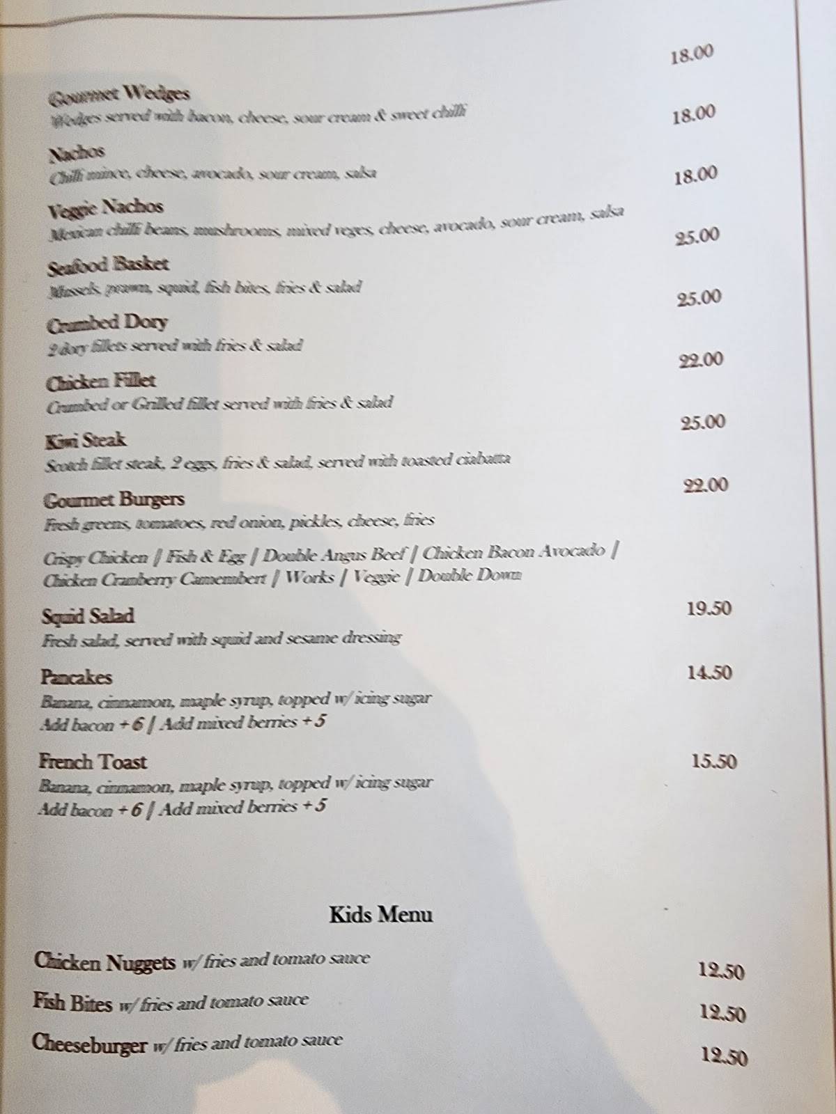Menu at Normablue Cafe & Catering, Lower Hutt