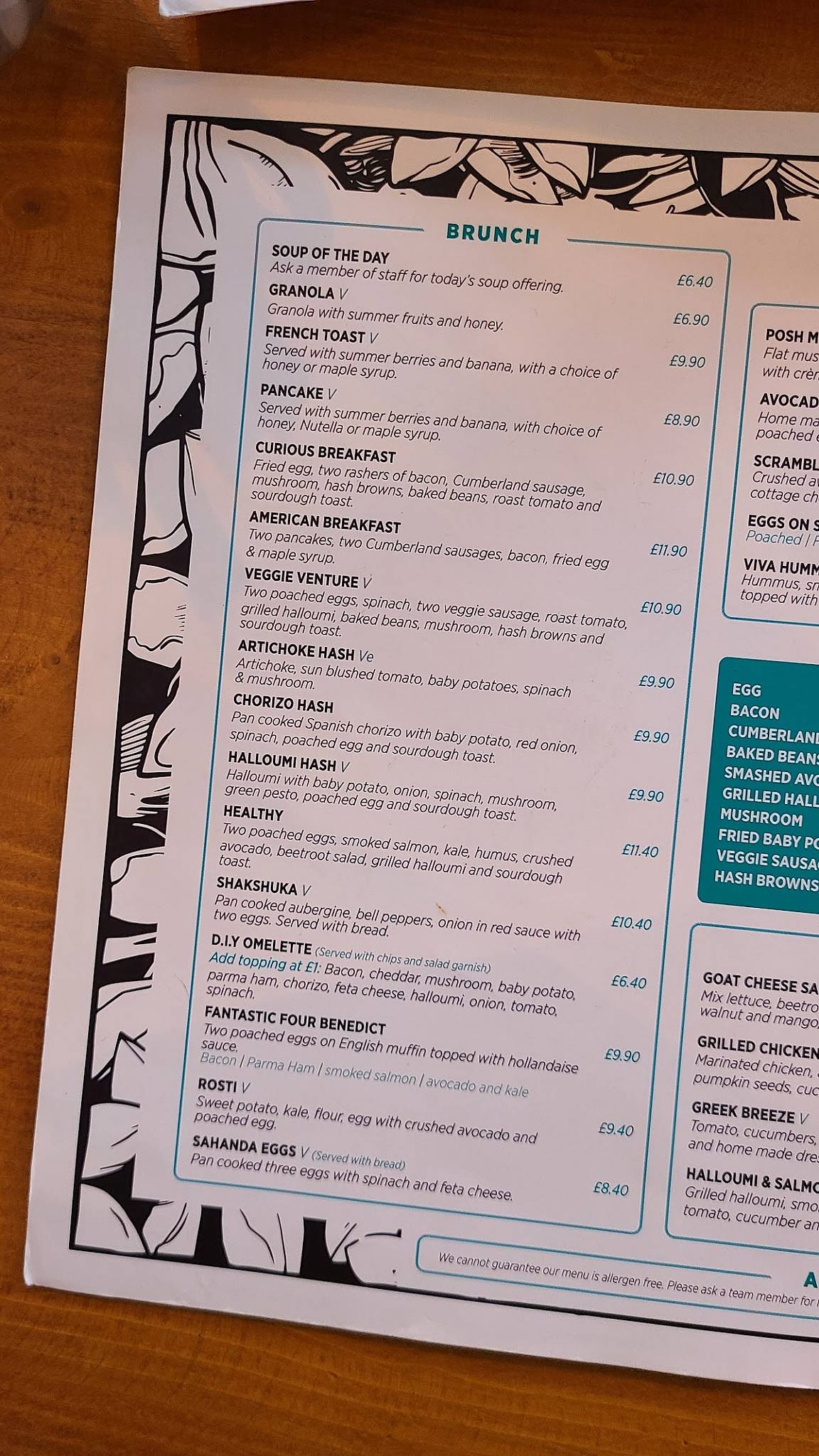 Menu At The Curious Goat Cafe London