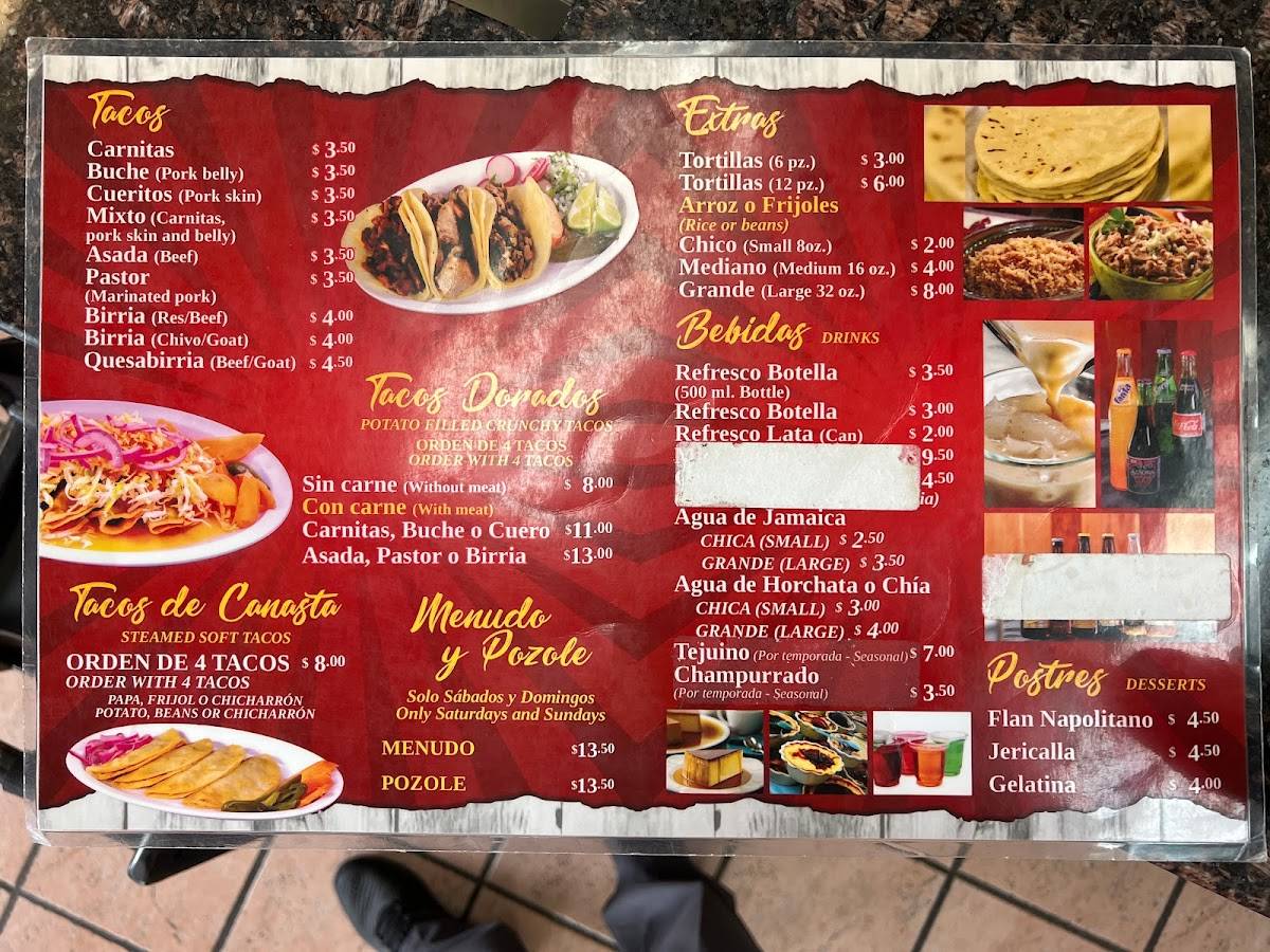 Carta Del Restaurante Carnitas Y Tortas Ahogadas Guadalajara Las Vegas