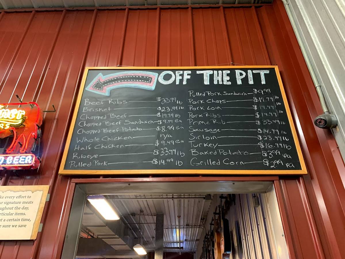 Menu At Cooper's Old Time Pit Bar-B-Que, Fort Worth