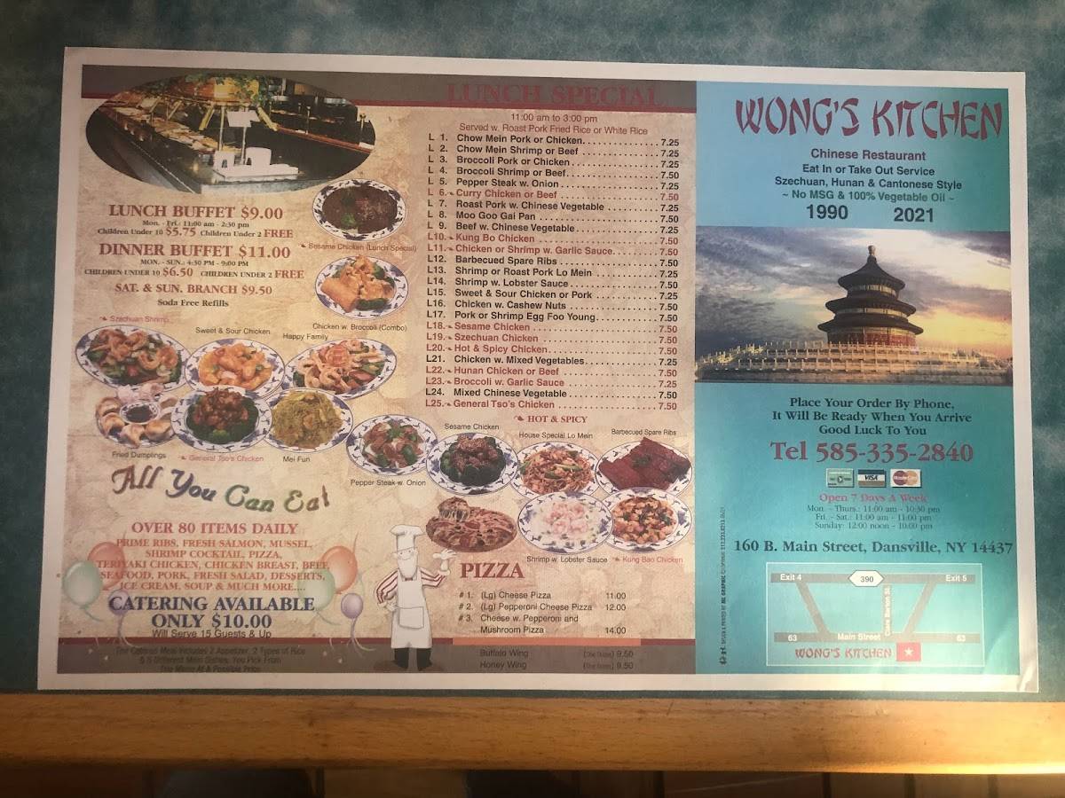 Menu At Wong S Kitchen Restaurant Dansville   Dansville Wongs Kitchen Menu 