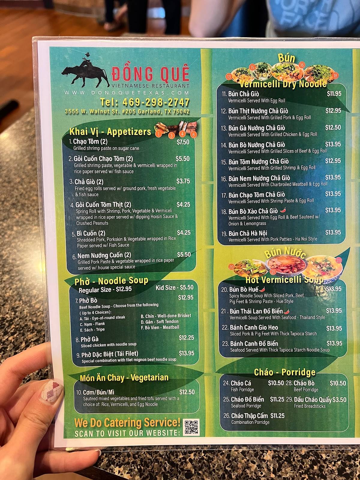 Menu at Đồng Quê Restaurant, Garland