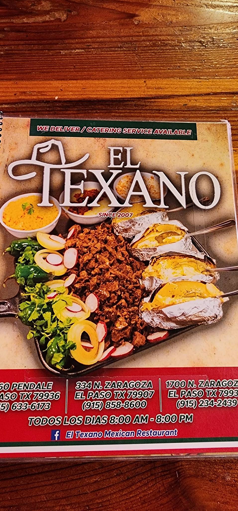 EL TEXANO MEXICAN RESTAURANT MENU visual data 7