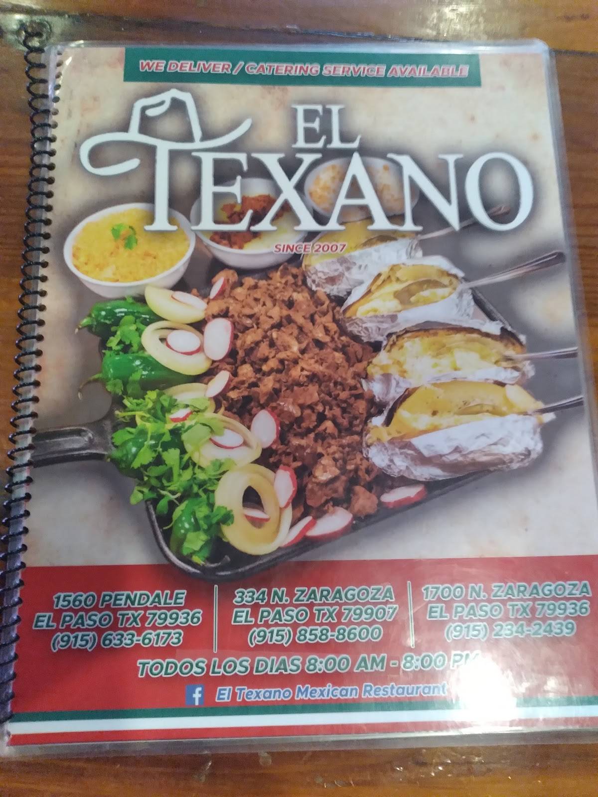 EL TEXANO MEXICAN RESTAURANT MENU visual data 8