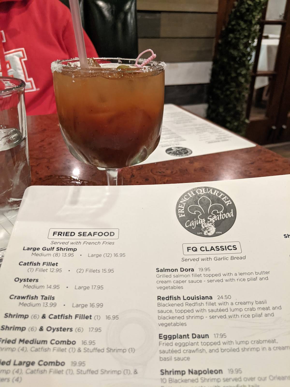 Menu at French Quarter Cajun Seafood restaurant, Houston, Hwy 6 N