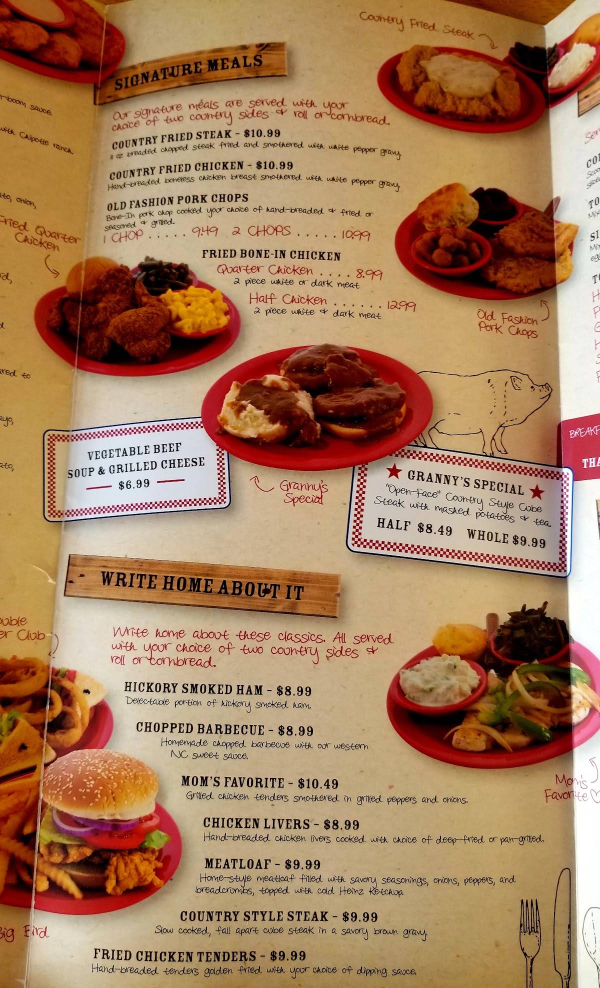 Menu at Granny's Country Kitchen Icard restaurant, Icard, Miller Bridge Rd