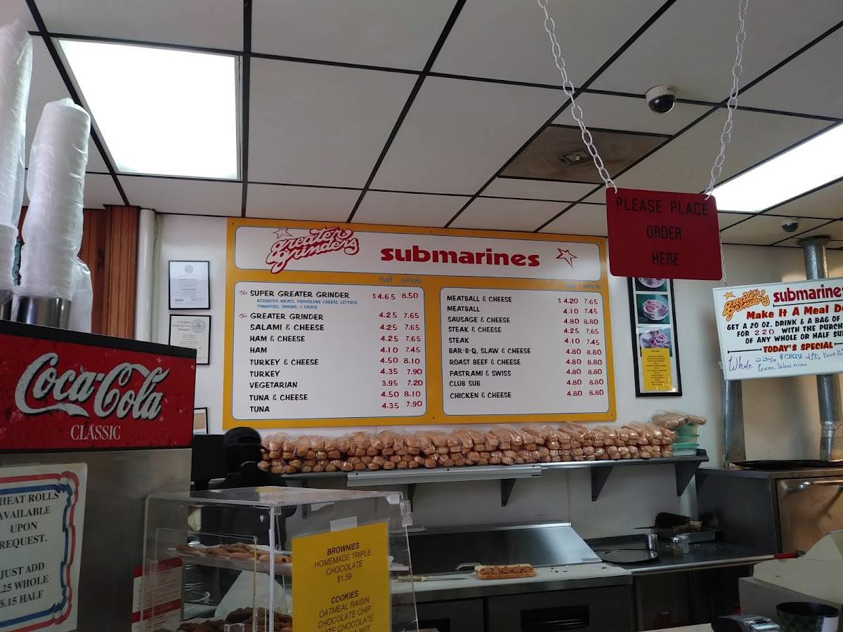 Menu at Greater Grinders Submarines restaurant, Norfolk, Azalea Garden Rd