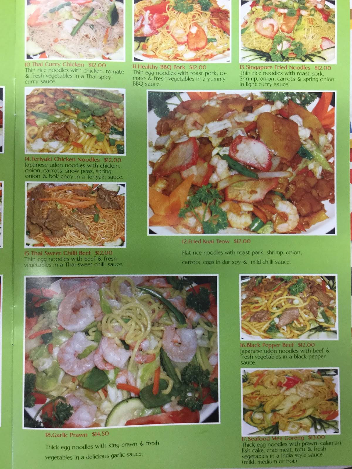 Menu at Healthy Noodle Kingaroy fast food, Kingaroy