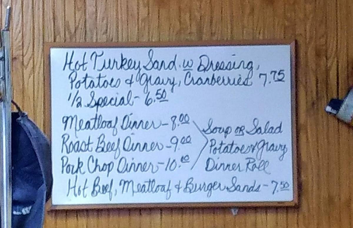 Menu at Home Cafe, Conrad