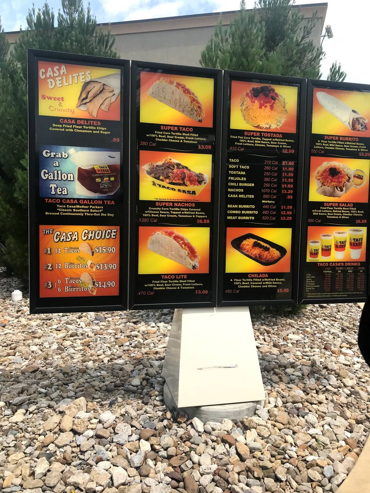 Menu at Taco Casa restaurant, Hurst