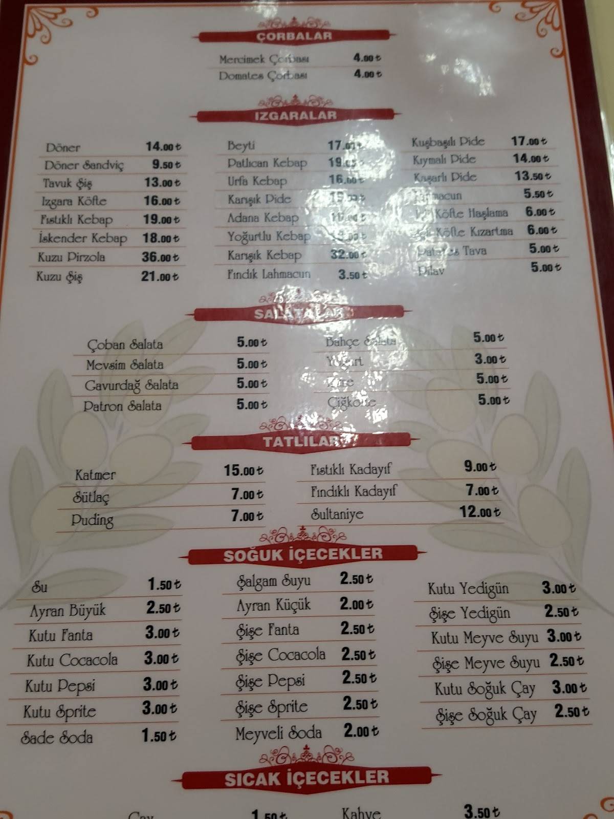 Menu At Zeytinburnu Belediyesi Belgradkapı Sosyal Tesisleri, Istanbul ...