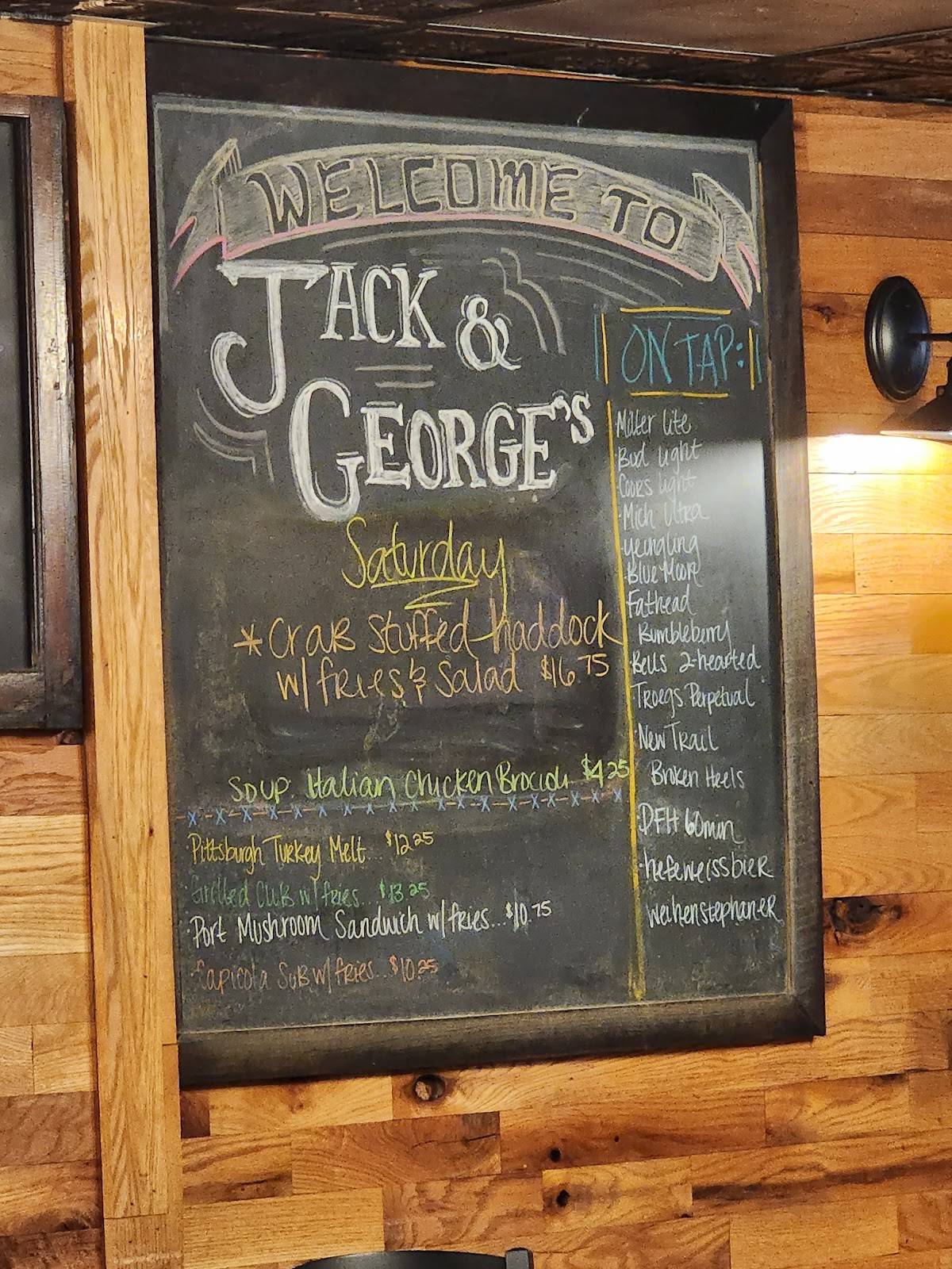 Menu at Jack &amp; Georges pub &amp; bar, Altoona