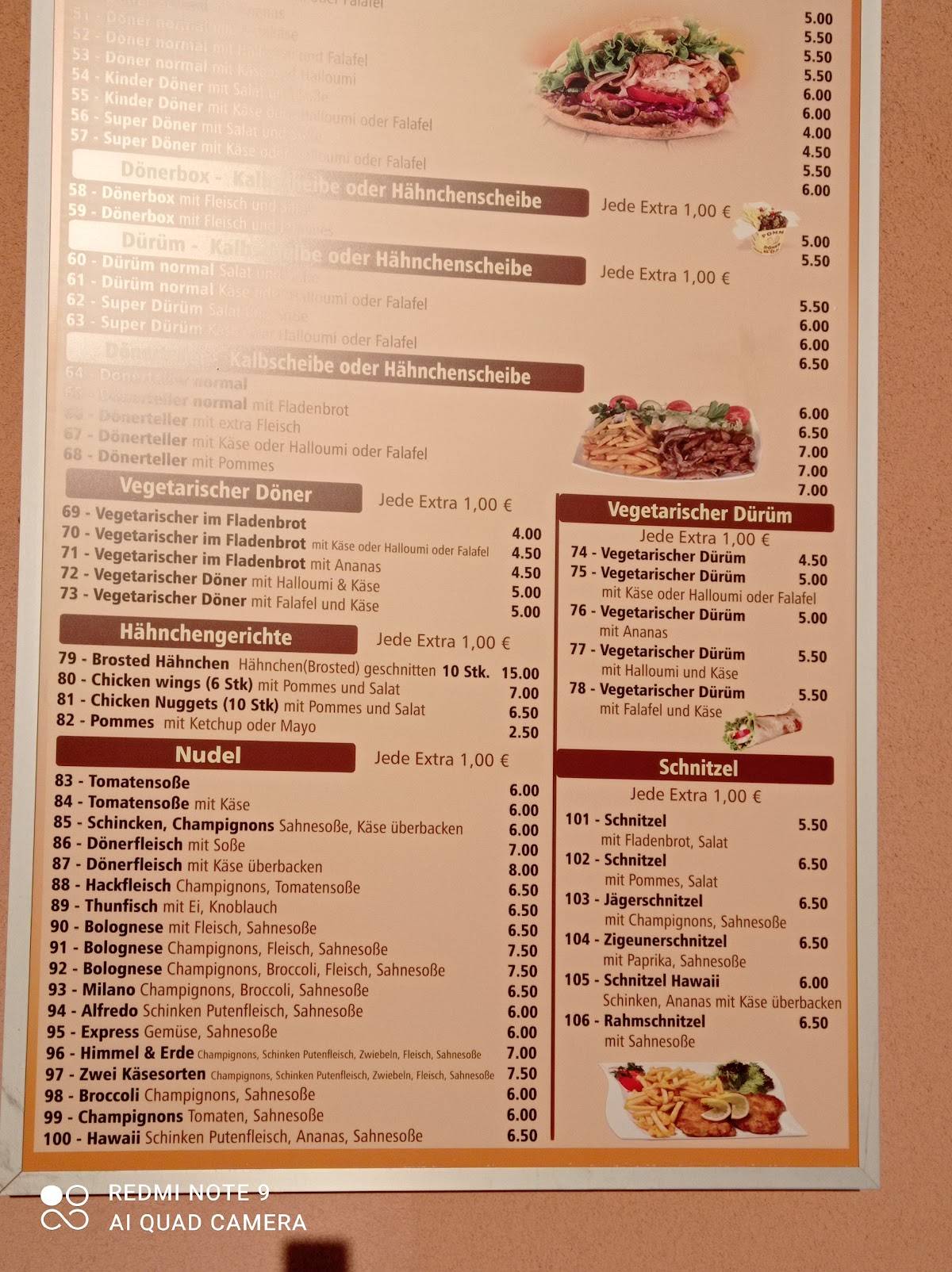 Menu at König Shawarma Plauen restaurant, Plauen