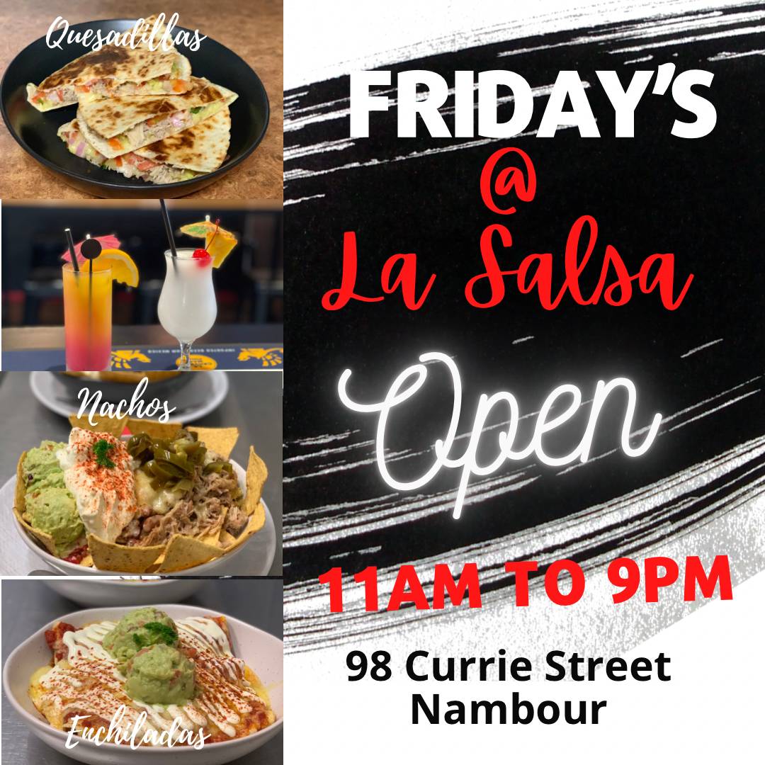 Menu at La Salsa De Vida Mexican restaurant, Nambour