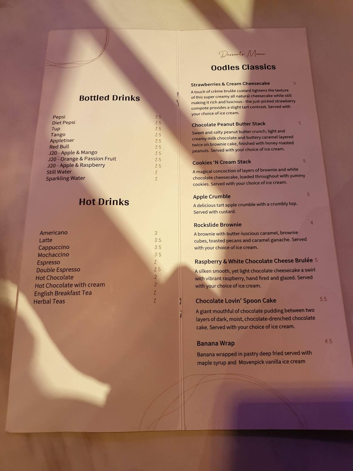 Menu at Oodles N’Oodles Restaurant Manchester, Manchester