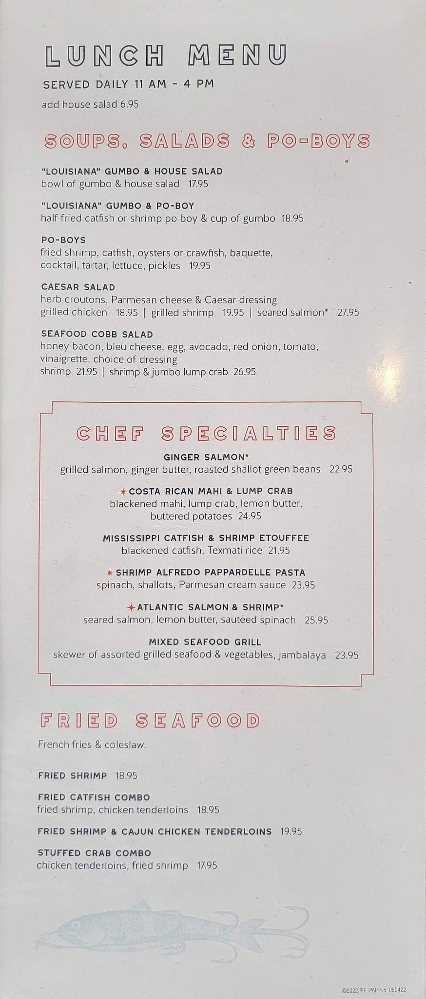 Menu at Pappas Seafood House pub &amp; bar, Webster, I-45