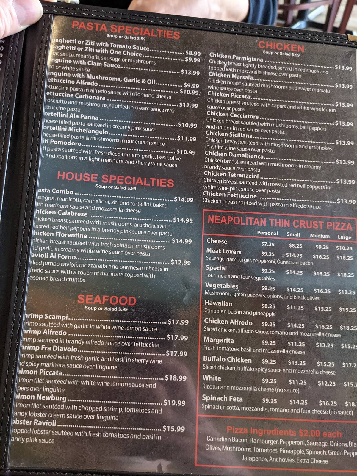 Menu at Pastafina Mineral Wells pizzeria, Mineral Wells, 201 N Oak Ave