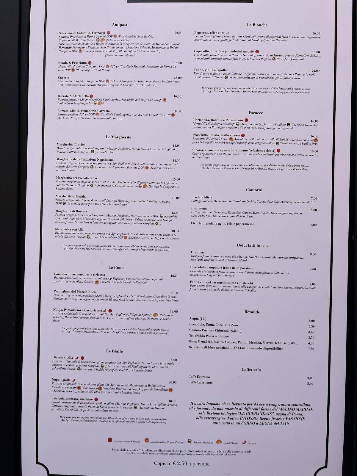 Menu da Piccolo Buco (NO PRENOTAZIONINO RESERVATIONS) ristorante, Roma