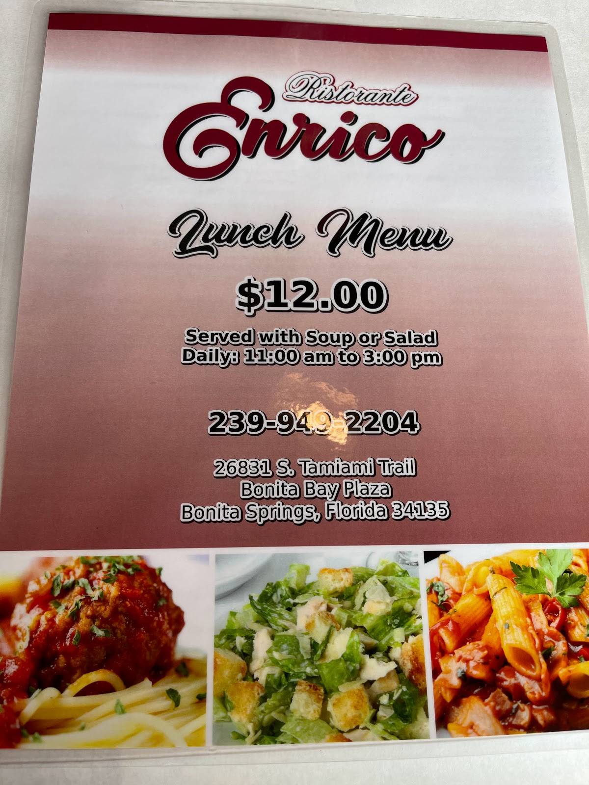Menu at Ristorante Enrico pizzeria, Bonita Springs